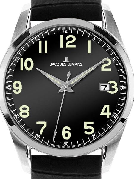 Jacques Lemans 39mm Liverpool Quartz Dress Watch with a Black Dial #1-1769A