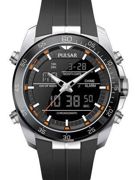 Pulsar On The Go Watch with Daily Alarm, Stopwatch, and Hourly Chime #PW6009