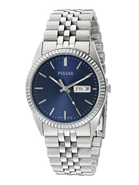Pulsar Quartz Watch with 37mm Case, Vibrant Blue Dial #PXF303