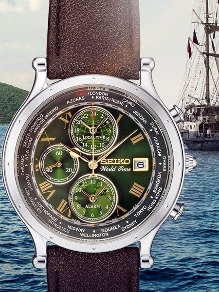 Seiko Age of Discovery, Limited Edition World Time Alarm Watch #SPL057