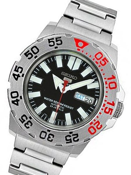 Seiko 5 Sports "Baby Monster" Automatic Dive Watch w/Black Dial #SNZF47K1