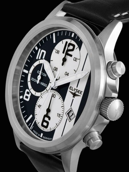 Elysee 44mm Paddock Quartz Chronograph Watch with Stopwatch and 12-hour Totalizer #18008
