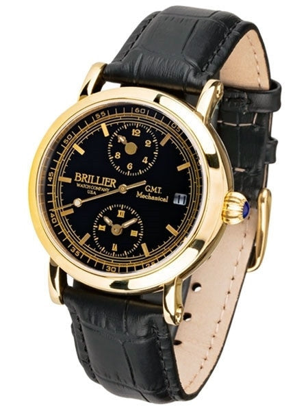 Brillier GMT Dual-Time Watch with 38mm Case Size and Onion Crown #BR-14