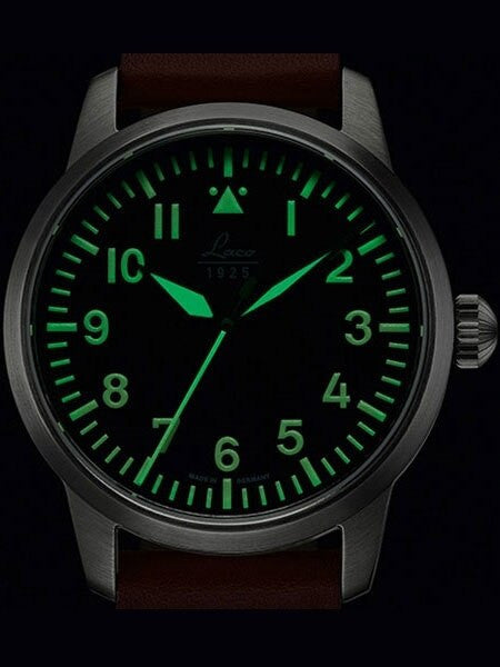 Laco 42mm Augsburg Type A Dial Automatic Pilot Watch, New Sapphire Crystal #861688