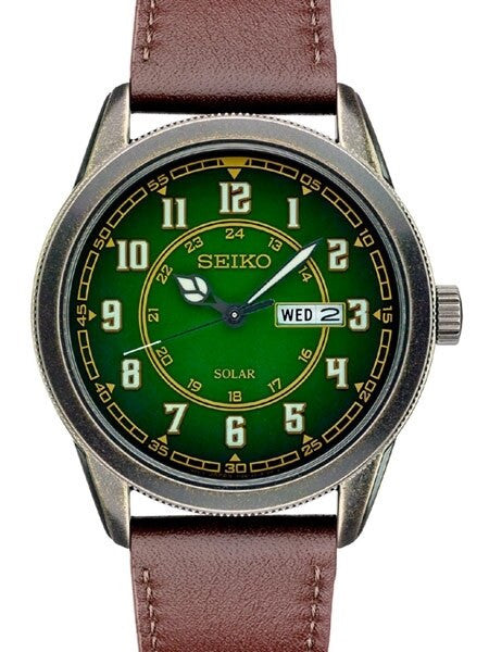 Seiko Recraft Solar Watch with 43mm Aged Pewter-Finished Case, Leather Strap #SNE448