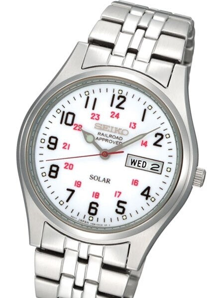 Seiko Railroad Approved Solar Watch with 37mm Case, 12 and 24 Hour Scale #SNE045