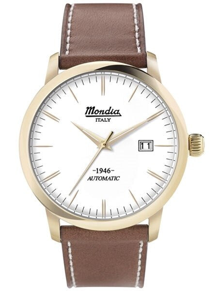 Mondia 1946 Heritage Automatic Watch with White Dial #MI773GP-01SL-CP