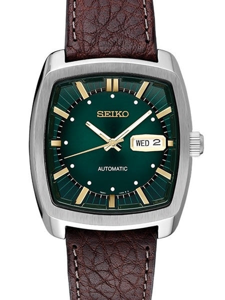 Seiko Recraft Series Automatic Watch with Stainless Steel Case, and Leather Strap #SNKP27