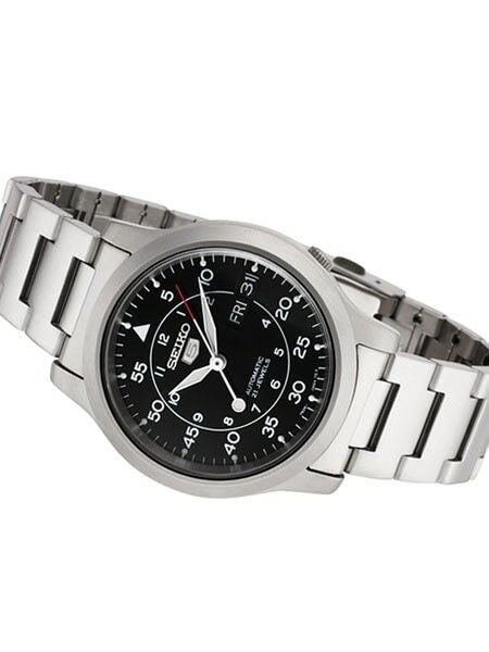 Scratch and Dent - Seiko 5 Military Black Dial Automatic Watch with Bracelet #SNK809K1