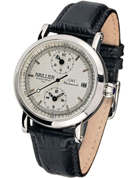 Brillier GMT Dual-Time Watch with 38mm Case Size and Onion Crown #BR-02