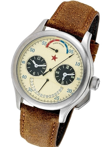 Red Star Dual-Time Automatic Watch with 42-Hour Power Reserve, Retrograde Date #6202G-2545C