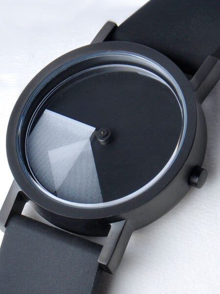 Projects 33mm Black Deja Vu Quartz Watch with Matching Rubber Strap #7287W