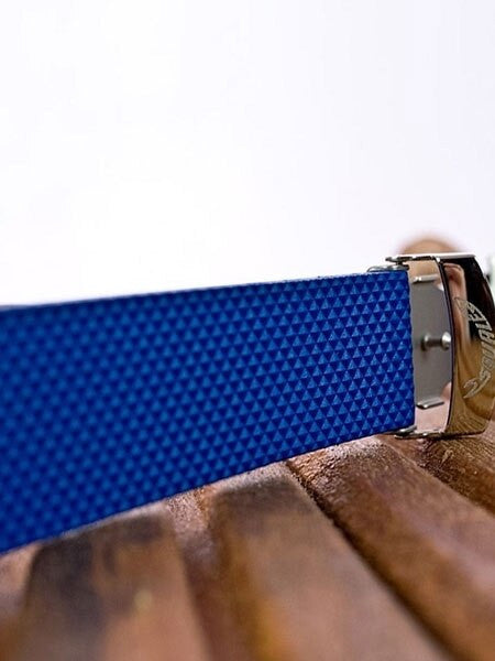 Squale 2002 OEM 22mm Blue Natural Rubber Dive Watch Strap #2002-BL