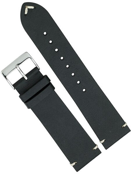 Horween Vintage Style Black Calfskin Leather with Matching Lining and Hand-Stitching #INS-HOR01