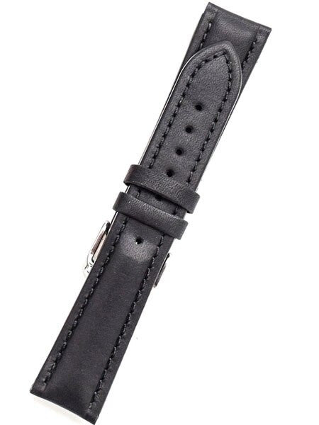 Calfskin Black Leather Strap with Heavy Padding #RB6-38330