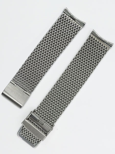 Vollmer Polished Mesh Bracelet for Orient Bambino Watches, Easy Adjust Push Buckle #13081H4C (21mm)