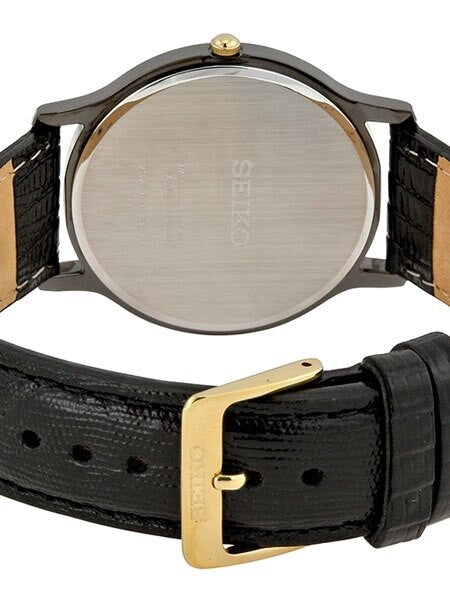 Seiko Solar Watch with 38mm Black Ion-Plated Stainless Steel Case #SUP875