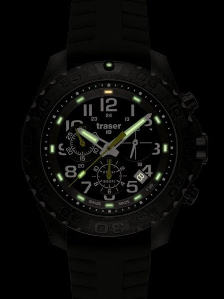 Traser Outdoor Pioneer Chronograph with Tritium Illumination and Rotating Black Bezel #105199