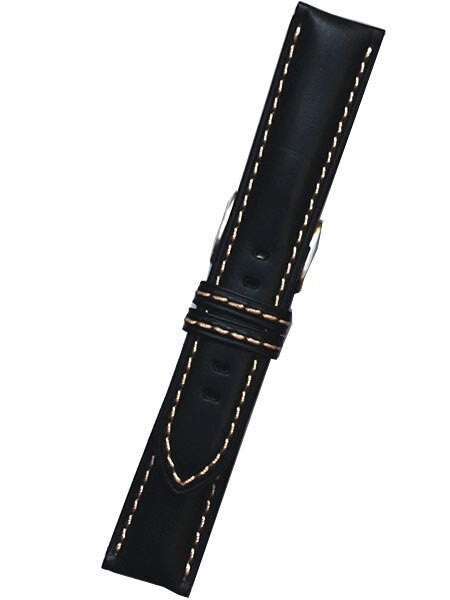 Toscana Black Heavy Padded Italian Calf Leather Watch Band HRV