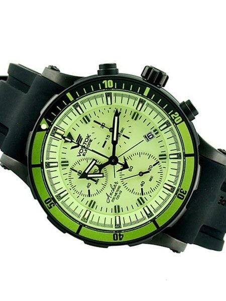 Vostok-Europe Anchar Mens Chronograph Dive Watch with Luminous Dial, Tritium Tube Illumination #5104243
