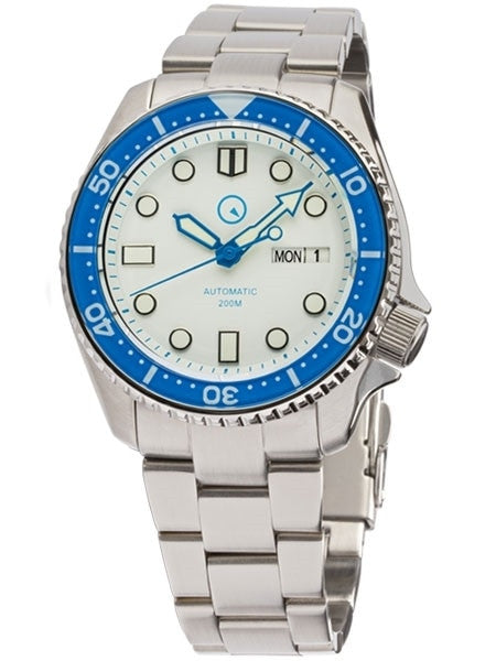 Islander Automatic Dive Watch with Solid-Link Bracelet, AR Sapphire Crystal, and Luminous Sapphire Bezel Insert #ISL-10