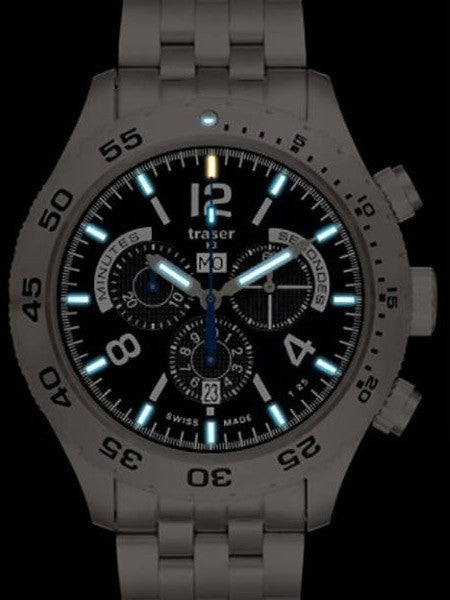 Traser Swiss Made Elegance Chronograph Watch with 46mm SS Case #105034