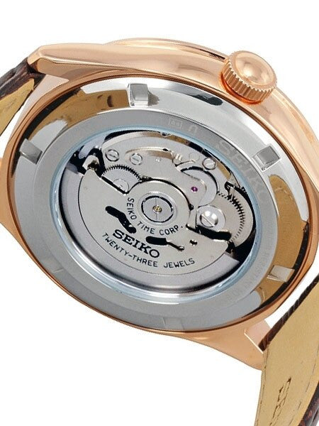 Seiko 23-Jewel Automatic Dress Watch with 42mm Case, Leather Strap #SRP772