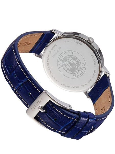Citizen Eco-Drive Watch with Blue Leather Strap and 9-Month Power Reserve #AU1080-11L