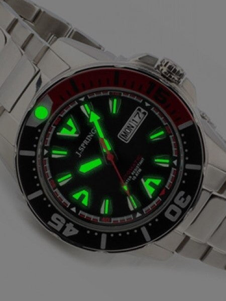 J. Springs Automatic 21-Jewel Sport Dive Watch with Day and Date, Black Dial #BEB077
