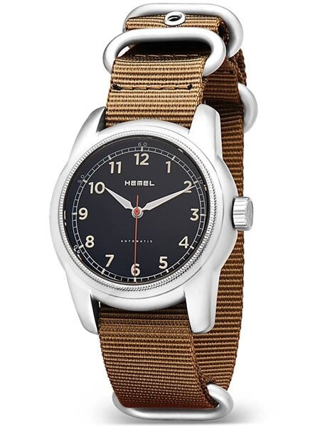 HEMEL Track Automatic Military-Styled Watch with Bead Blasted Case and Sapphire Crystal #HM2B