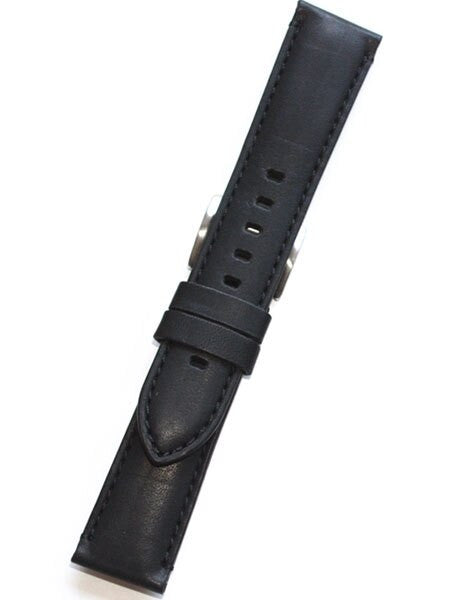 Horween Black Calfskin Leather with Stainless Steel Buckle #INS-HOR-ESX01