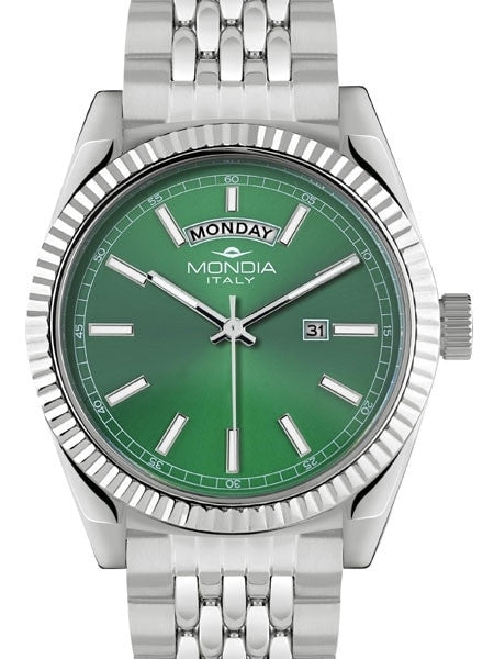 Scratch and Dent - Mondia Madison Quartz Dress Watch with Green Dial #MI756SS-04GR-BM