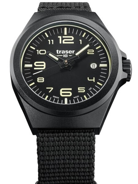 Traser P59 Essential S Black Dial Watch w/Trigalight + SuperLuminova #108212