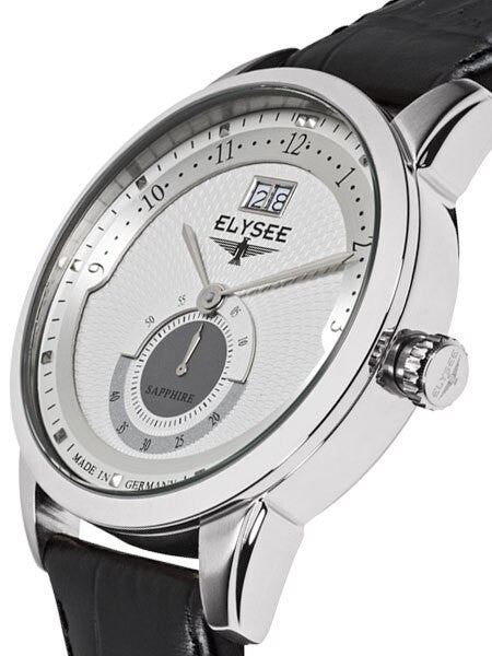 Elysee 41mm Mestor Swiss Quartz Dress Watch with Big Date and Sapphire Crystal #17002
