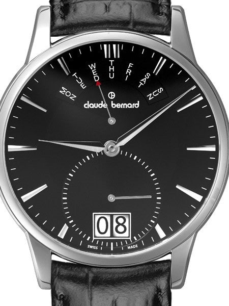 Claude Bernard Unique and Stylish Big Date and Pointer Day Watch #34004-3-NIN