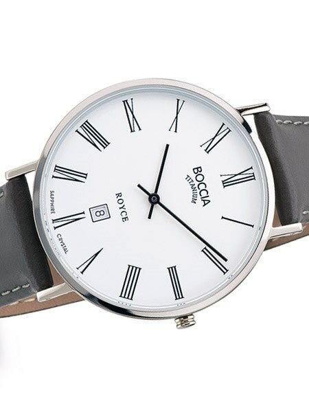 Boccia Mens Thin Quartz Watch with 42mm Titanium Case and a Sapphire Crystal #3589-03