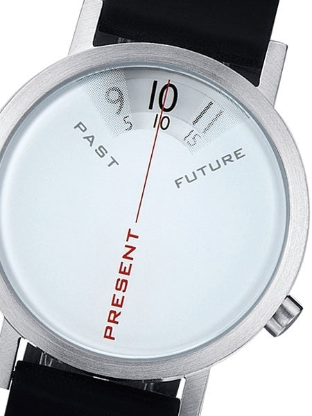 Projects 40mm Past, Present and Future Quartz Watch with Leather Strap  #7214L-40