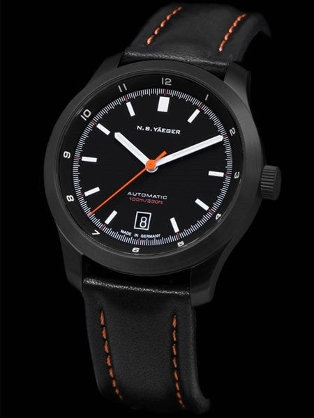 NB Yaeger Swiss Automatic Pilot Watch with Sapphire Crystal #BLACKBIRD-PVD-C2