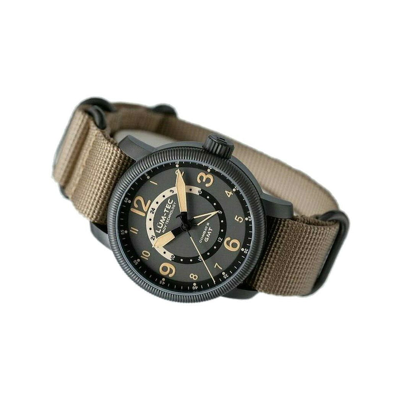 Lum-Tec Combat GMT Dual-Time Watch with a Curved Sapphire Crystal #Combat-B45