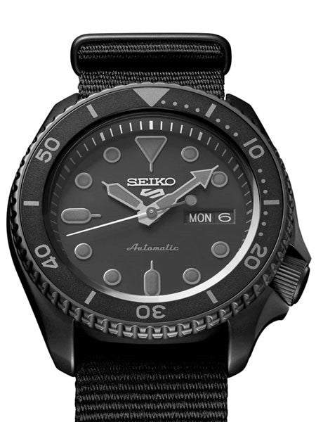 Seiko 5 Sports Automatic 24-Jewel Watch with Black Dial #SRPD79