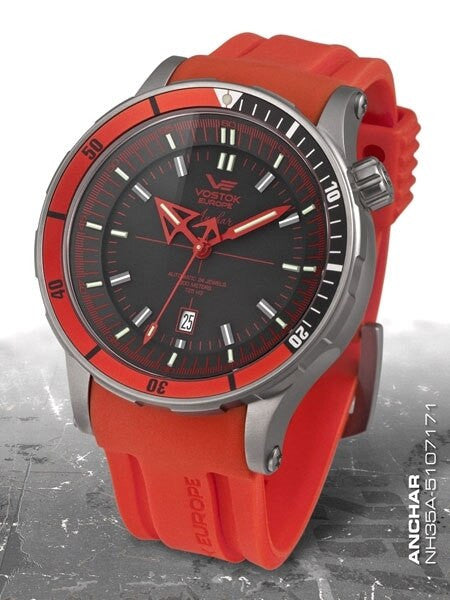 Vostok-Europe Anchar Mens Automatic Dive Watch with Tritium Tube Illumination #5107171