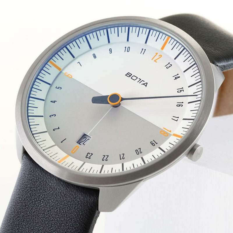 Botta UNO 24 one hand 24-hour Swiss quartz watch with 40mm titanium case #421010