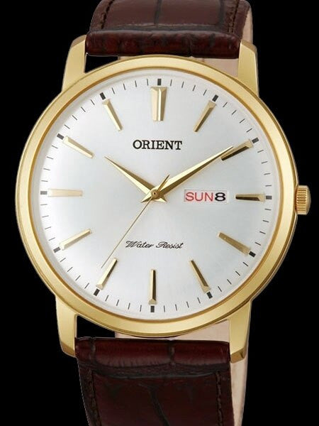 Orient Capital Quartz Goldtone Dress Watch with Day and Date #UG1R001W