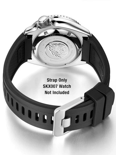 Crafter Blue 22mm Vulcanized Rubber Watch Strap for SEIKO SKX007-009-011 Curved End #CB10-A