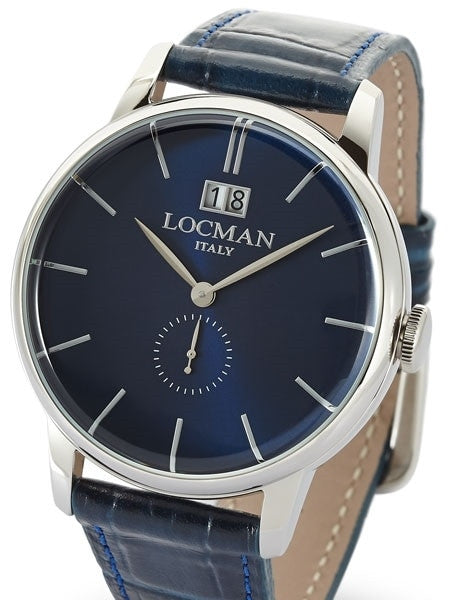 Locman 1960's Collection Big Date Quartz Dress Watch with 41mm Case #0252V02-00BLNKPB