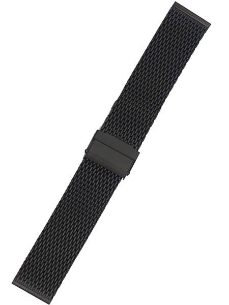 STAIB Polished Finish Black IP Milanaise Mesh Bracelet #ST-BK-2906-20814SBL (Straight End, 22mm)