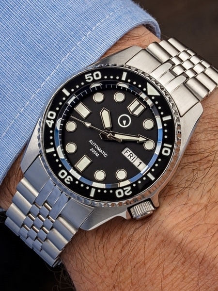 Islander 38mm Automatic Dive Watch with AR sapphire crystal, all