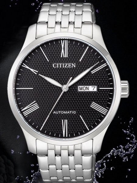 Citizen Automatic Black Dial Watch with Stainless Steel Bracelet #NH8350-59E