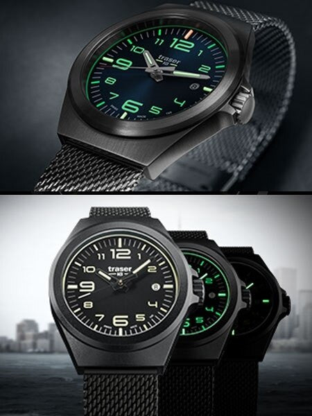 Traser P59 Essential M Black Dial Watch w/Trigalight + SuperLuminova #108206