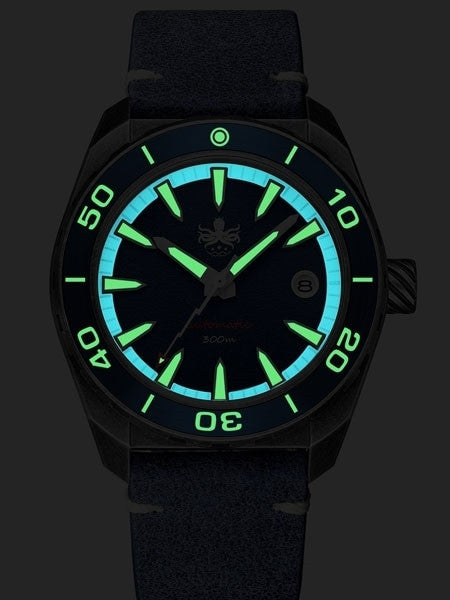 Phoibos Black (meteorite dial) 300 meter Automatic Dive Watch with